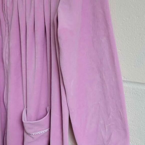 Appleseed's Orchid Velour Zip Housecoat Petite L - Picture 4 of 8